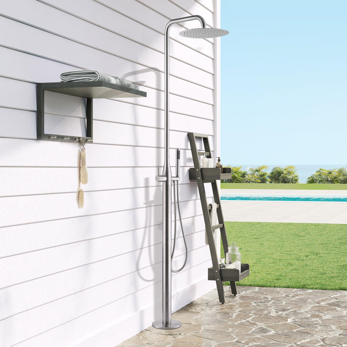 RBROHANT Outdoor Shower Faucet Kit, Exposed Shower Faucet Set Rainfall